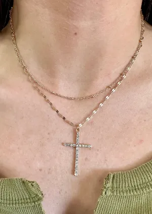 Cross Layered Pendant Necklace