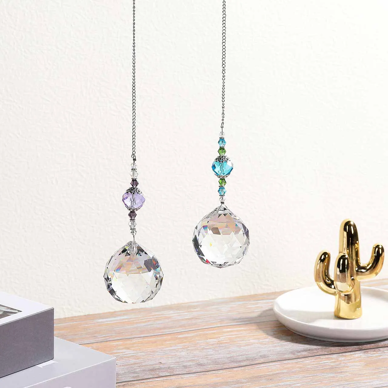 Crystal Ball Suncatcher Clear Glass Hanging Prism Pendants | Jovivi