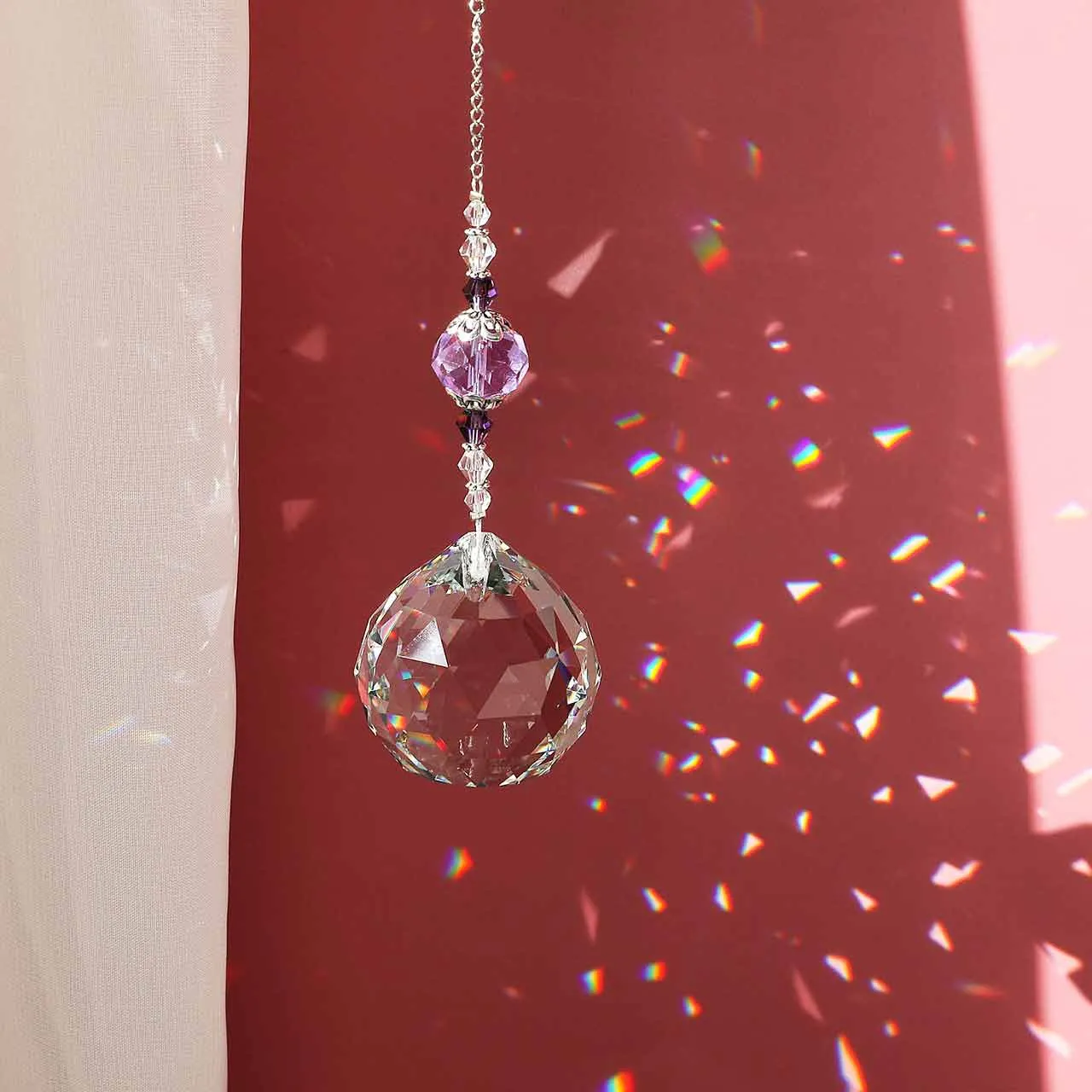 Crystal Ball Suncatcher Clear Glass Hanging Prism Pendants | Jovivi