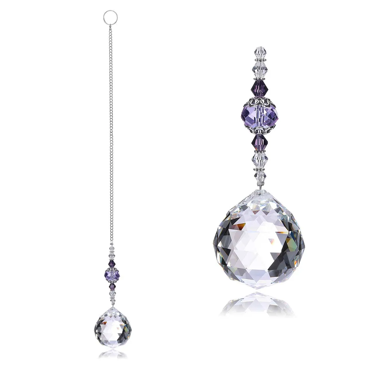 Crystal Ball Suncatcher Clear Glass Hanging Prism Pendants | Jovivi