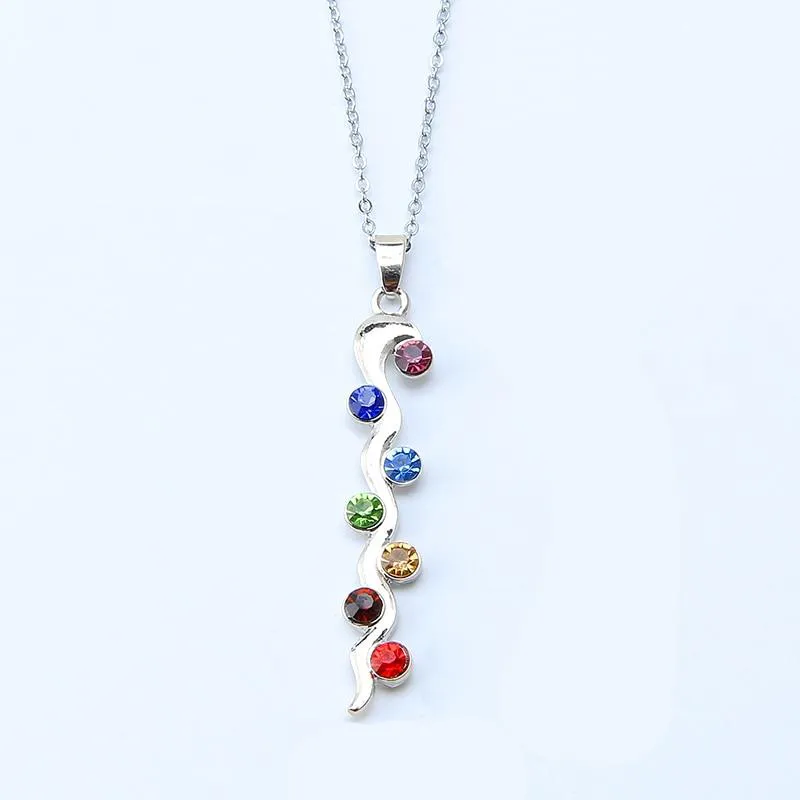 Crystal Stone 7 Chakra Necklace Chain Gemstone Swarovski Necklace