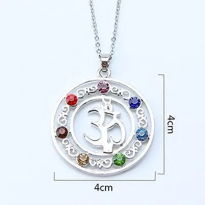 Crystal Stone 7 Chakra Necklace Chain Gemstone Swarovski Necklace