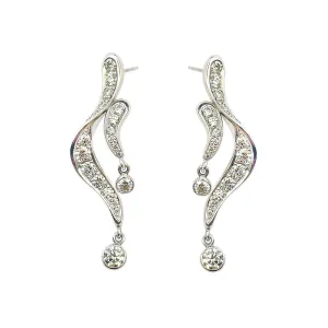 Diamond Drip Earrings in White Gold