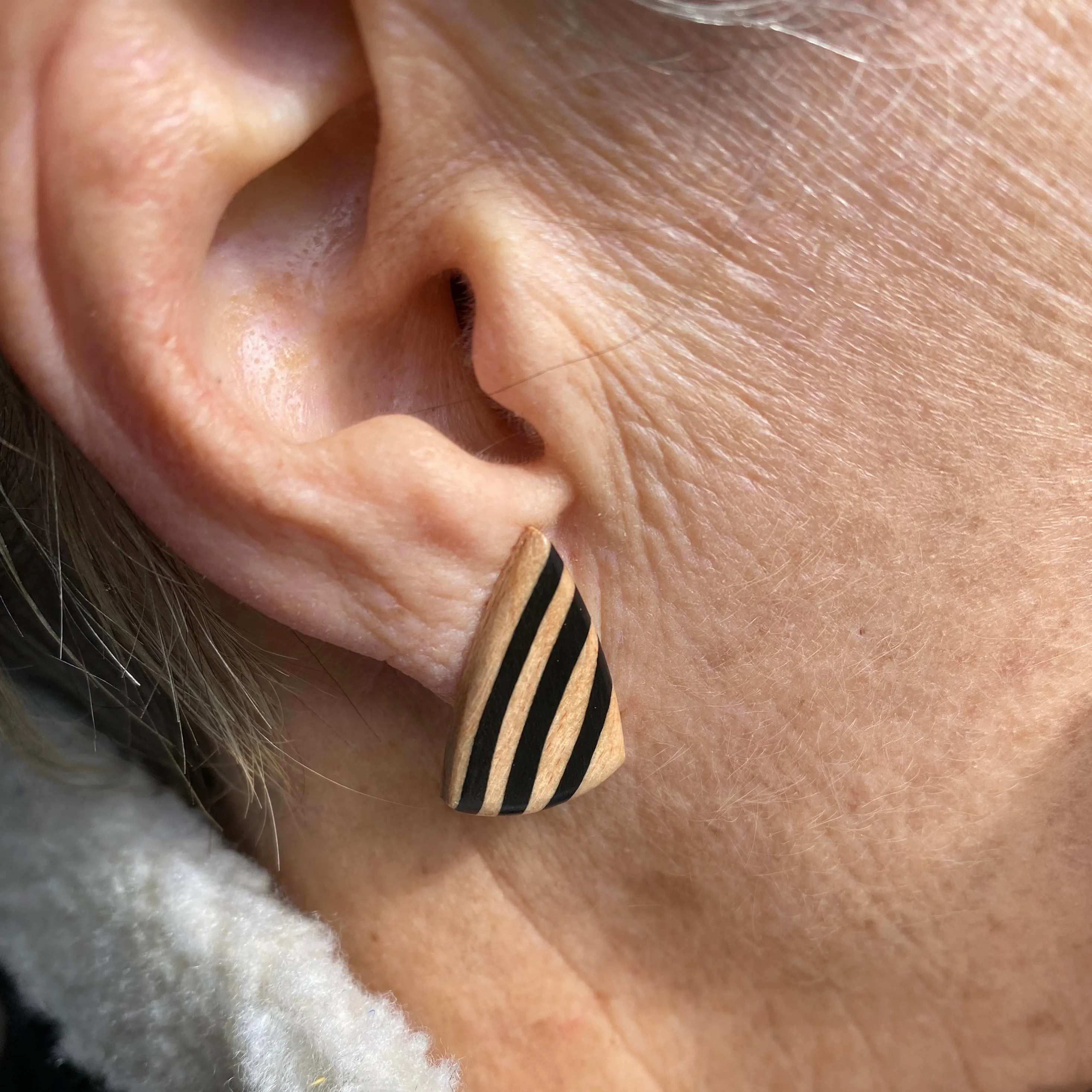 Earring - Inlaid Wood Post