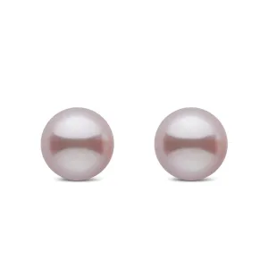 Elegant Freshwater Purple Semi Round Pearl Stud Earrings WE00207