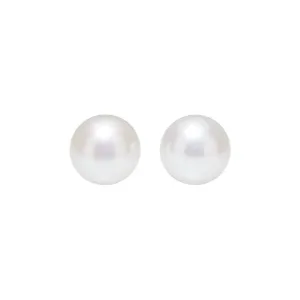 Elegant Freshwater White Semi Round Pearl Stud Earrings WE00126