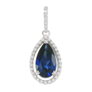 Elegant Teardrop Pendant with Blue Sapphire