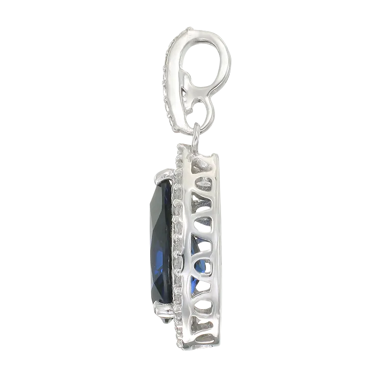 Elegant Teardrop Pendant with Blue Sapphire