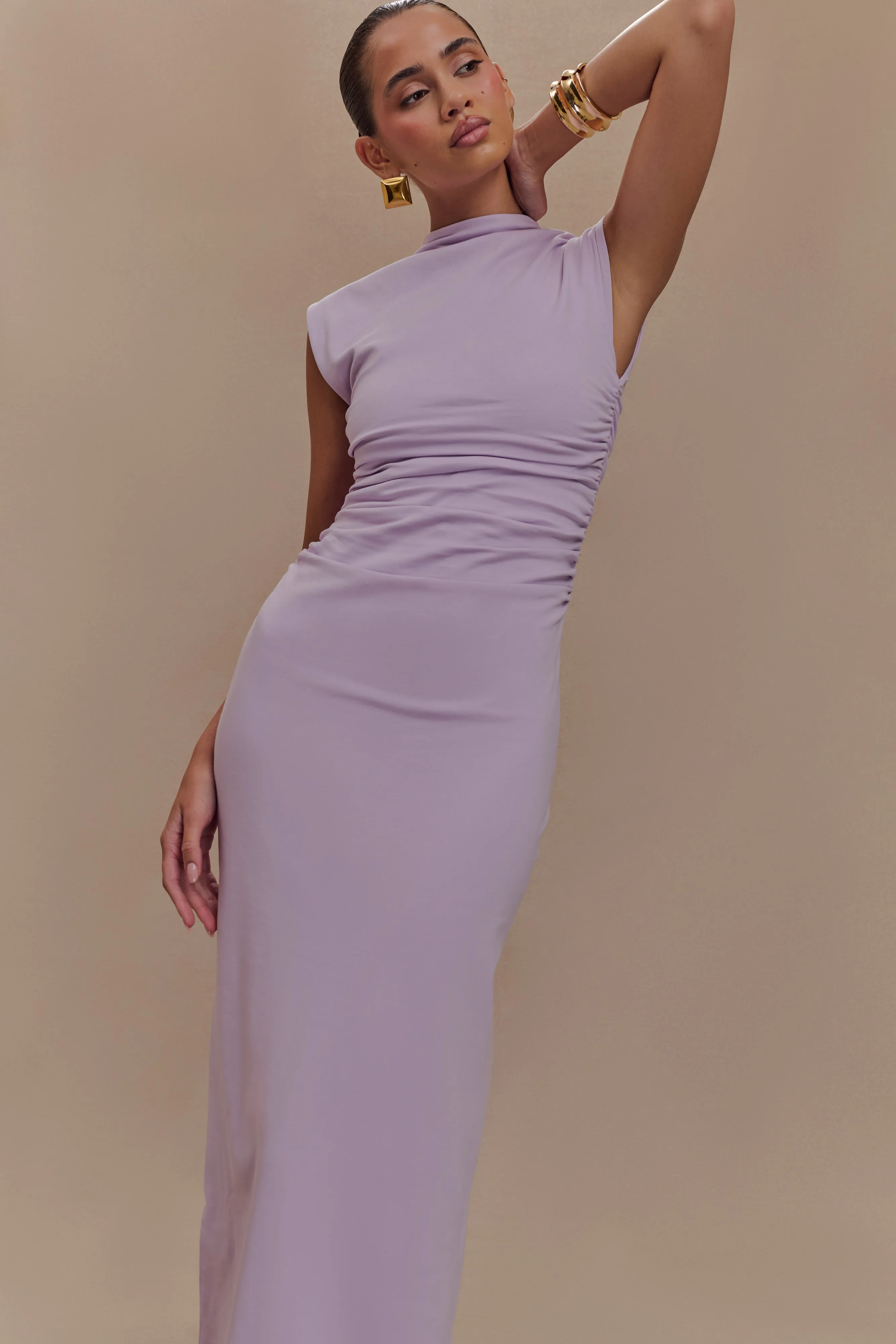 Elliot High Neck Sleeveless Maxi Dress - Lilac