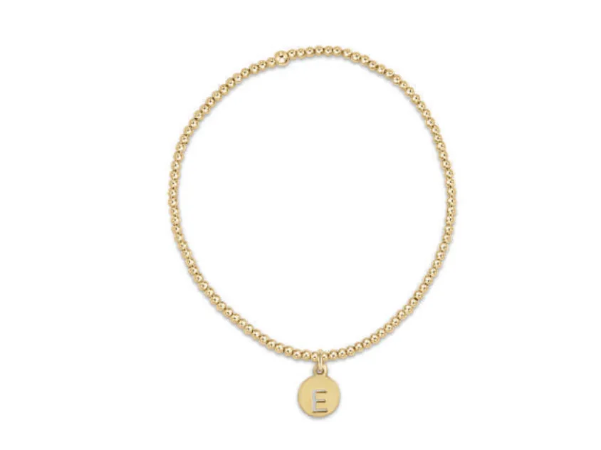 Enewton - Classic Gold 2mm Bead Bracelet - Respect Small Gold Monogram Disc