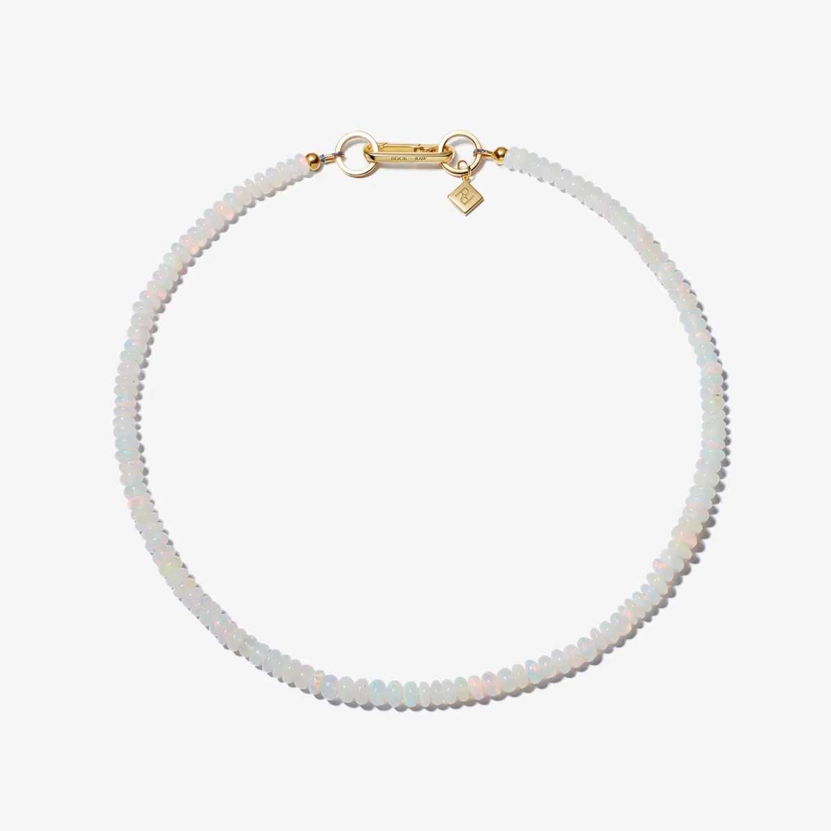 ETHIOPIAN OPAL CANDY BEAD NECKLACE (4.5MM BEADS) (WHITE)