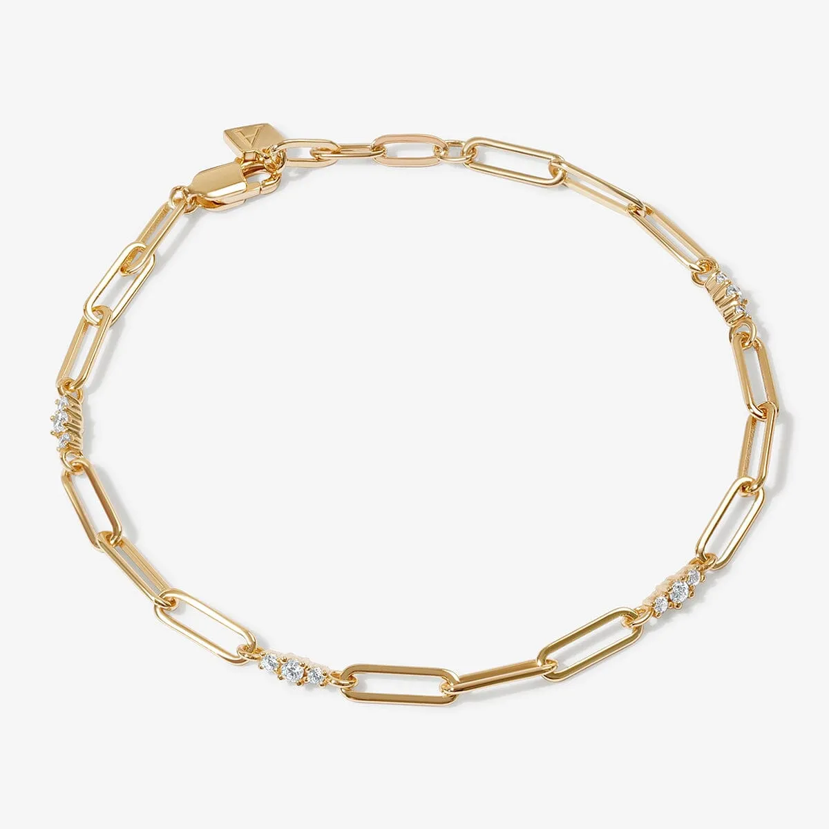 Fai triple link paperclip chain bracelet