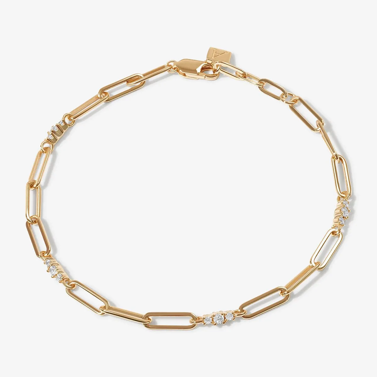 Fai triple link paperclip chain bracelet