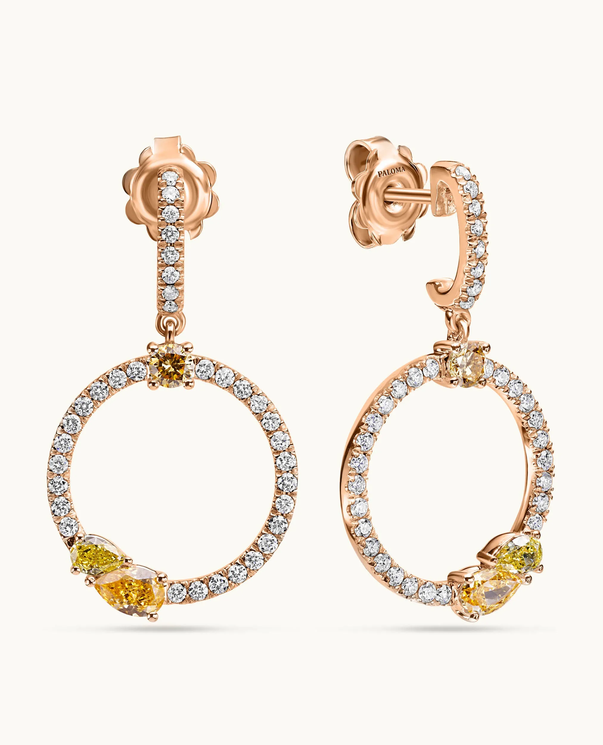 Fancy Halo Drop Earrings