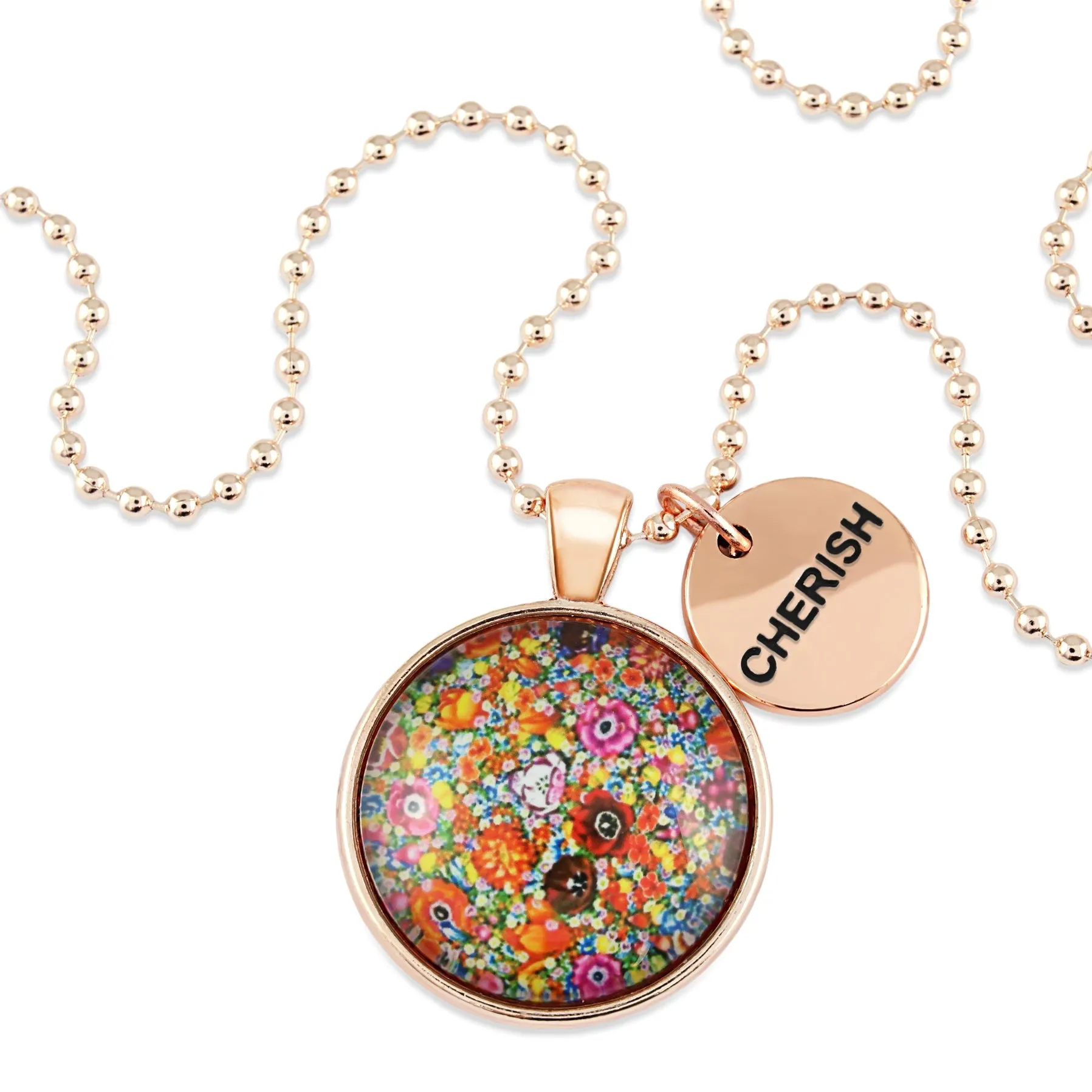 FLORAL WONDERS - Rose Gold 'CHERISH' Necklace - Flower Patch (10751)