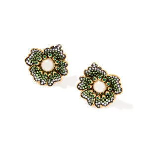 Floret Petal Earrings in Green