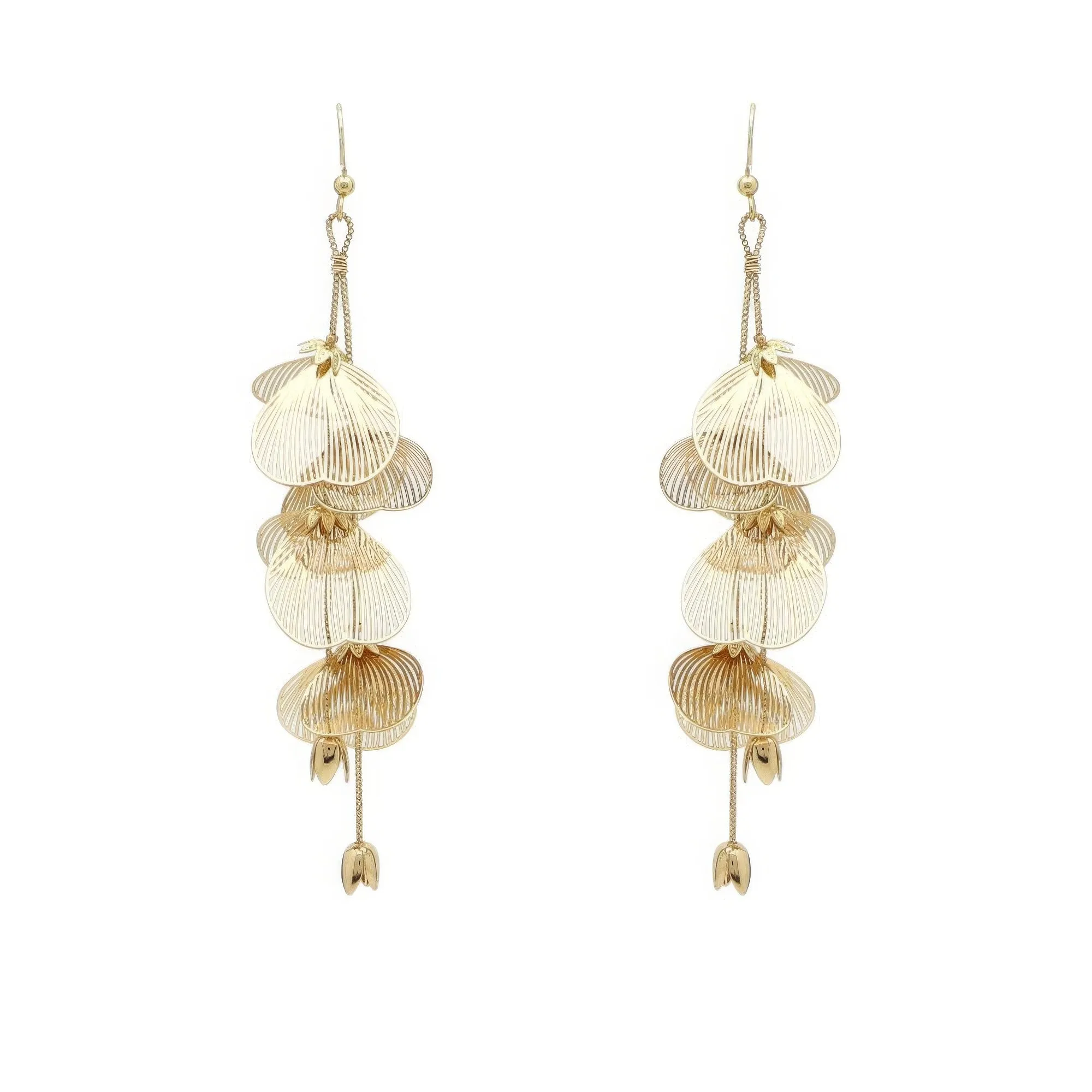 Flower Metal Drop Earrings