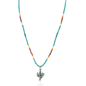 Flowered Saguaro Beaded Attitude Necklace