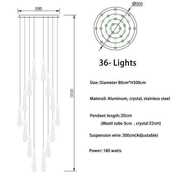 Forcis - Crystal Sparkle Drop Pendants