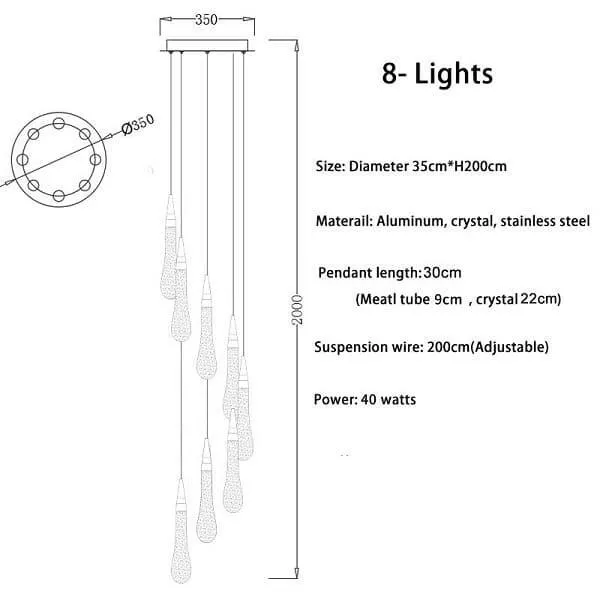 Forcis - Crystal Sparkle Drop Pendants