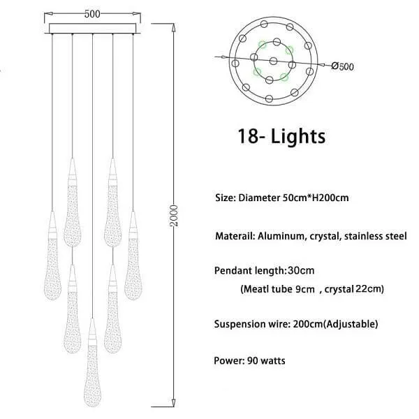 Forcis - Crystal Sparkle Drop Pendants