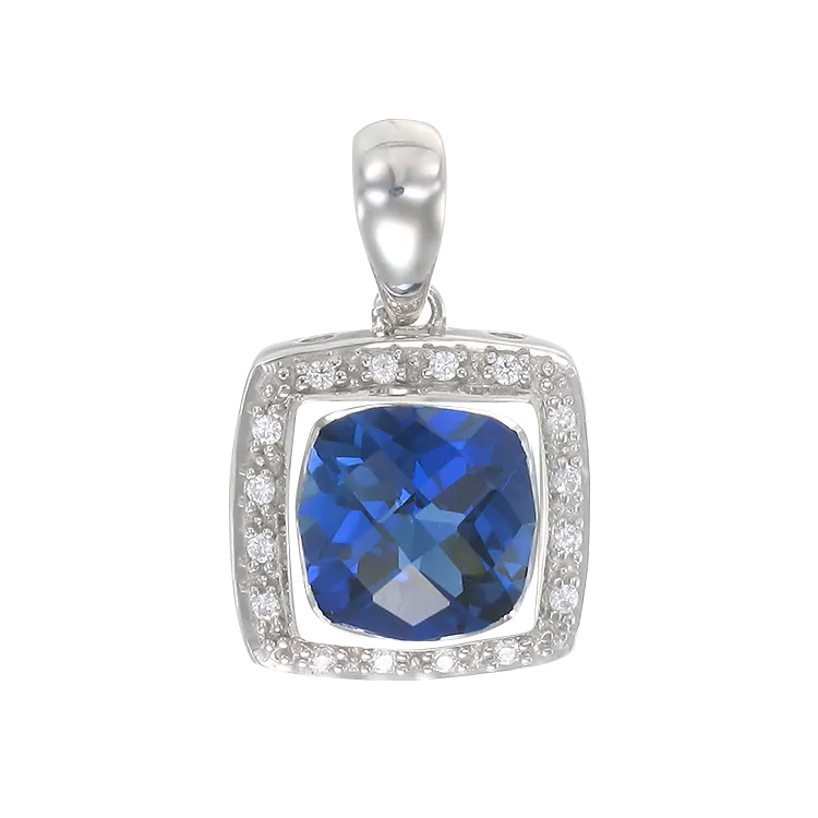 Glistening Cushion Cut Sapphire Pendant