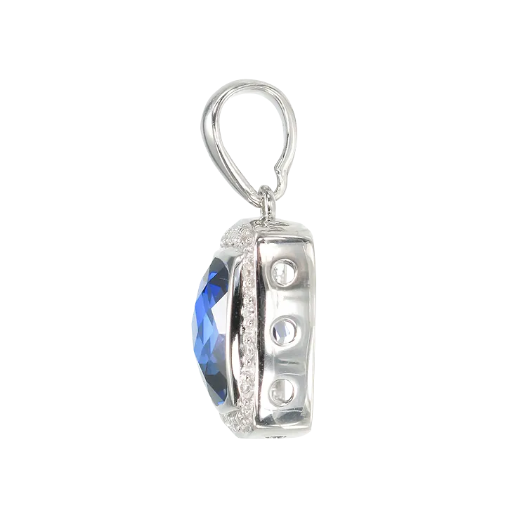 Glistening Cushion Cut Sapphire Pendant