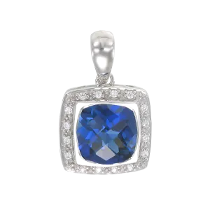 Glistening Cushion Cut Sapphire Pendant