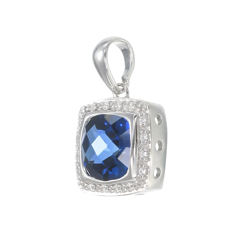 Glistening Cushion Cut Sapphire Pendant