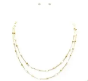 Gold & Pearl Beaded Necklace