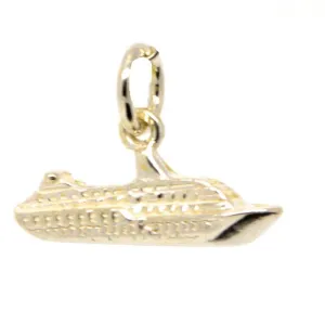 Gold Cruise Liner Ship Charm