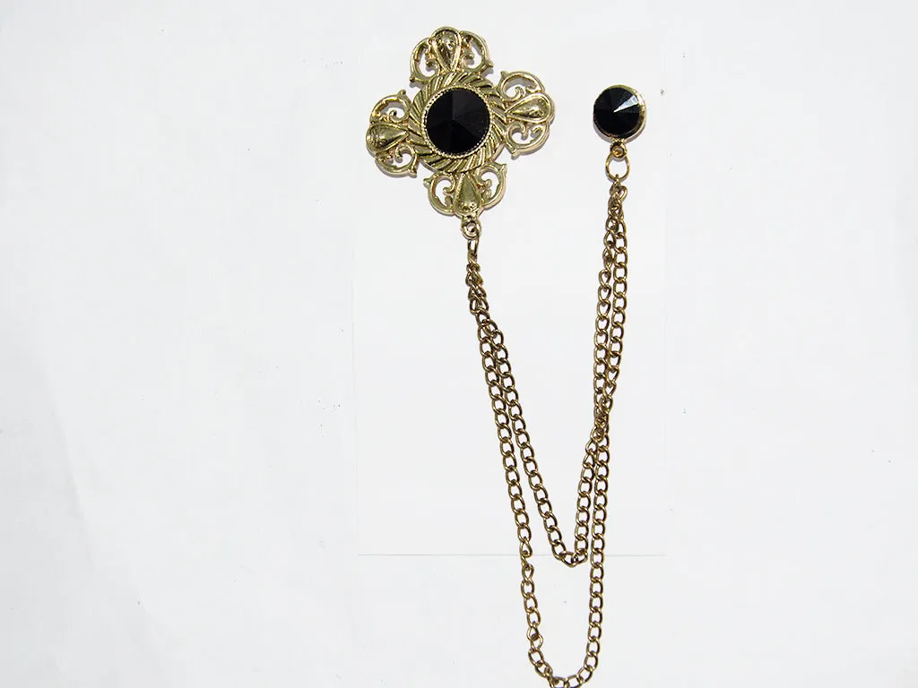 Golden & Black Designer Brooch