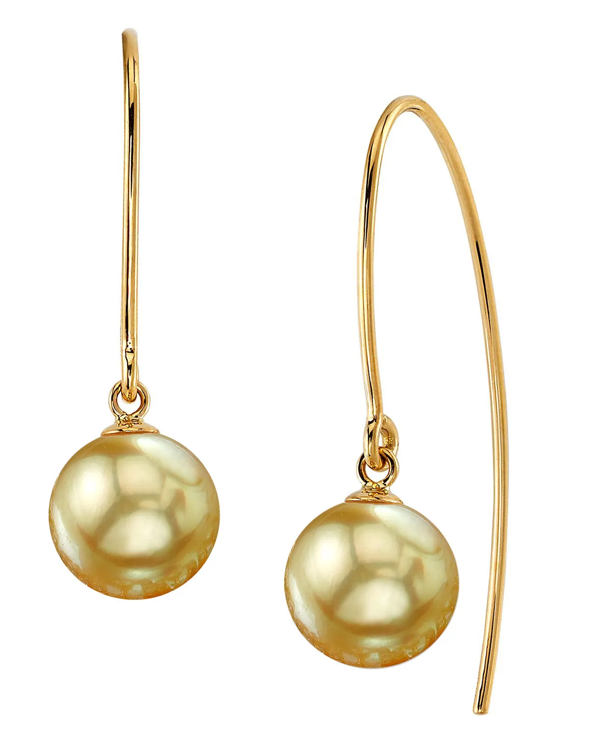 Golden South Sea Pearl Capital Dangle Earrings