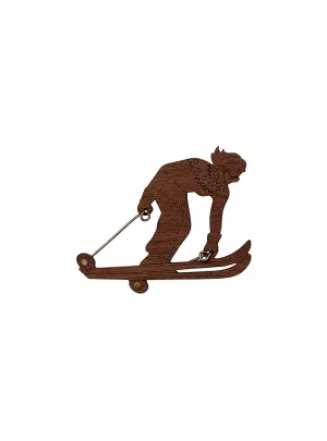 Gone Skiing Brooch