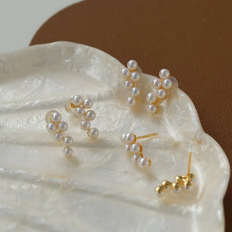 Grape Freshwater Pearl Stud Earrings