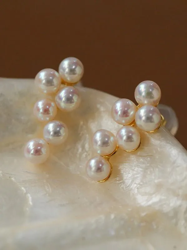 Grape Freshwater Pearl Stud Earrings