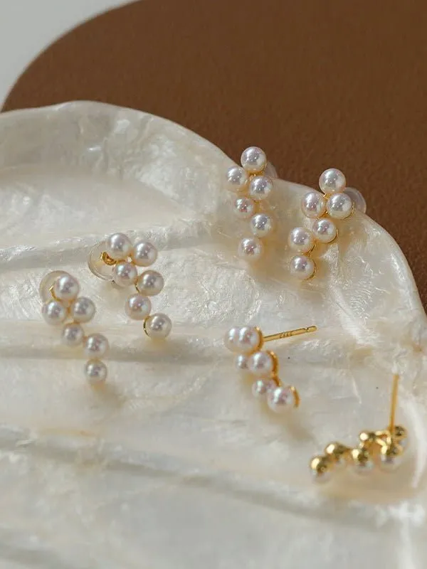 Grape Freshwater Pearl Stud Earrings