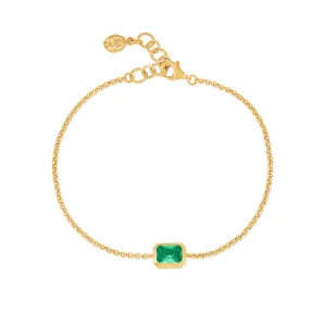 Green Garnet Octagon Chain Bracelet