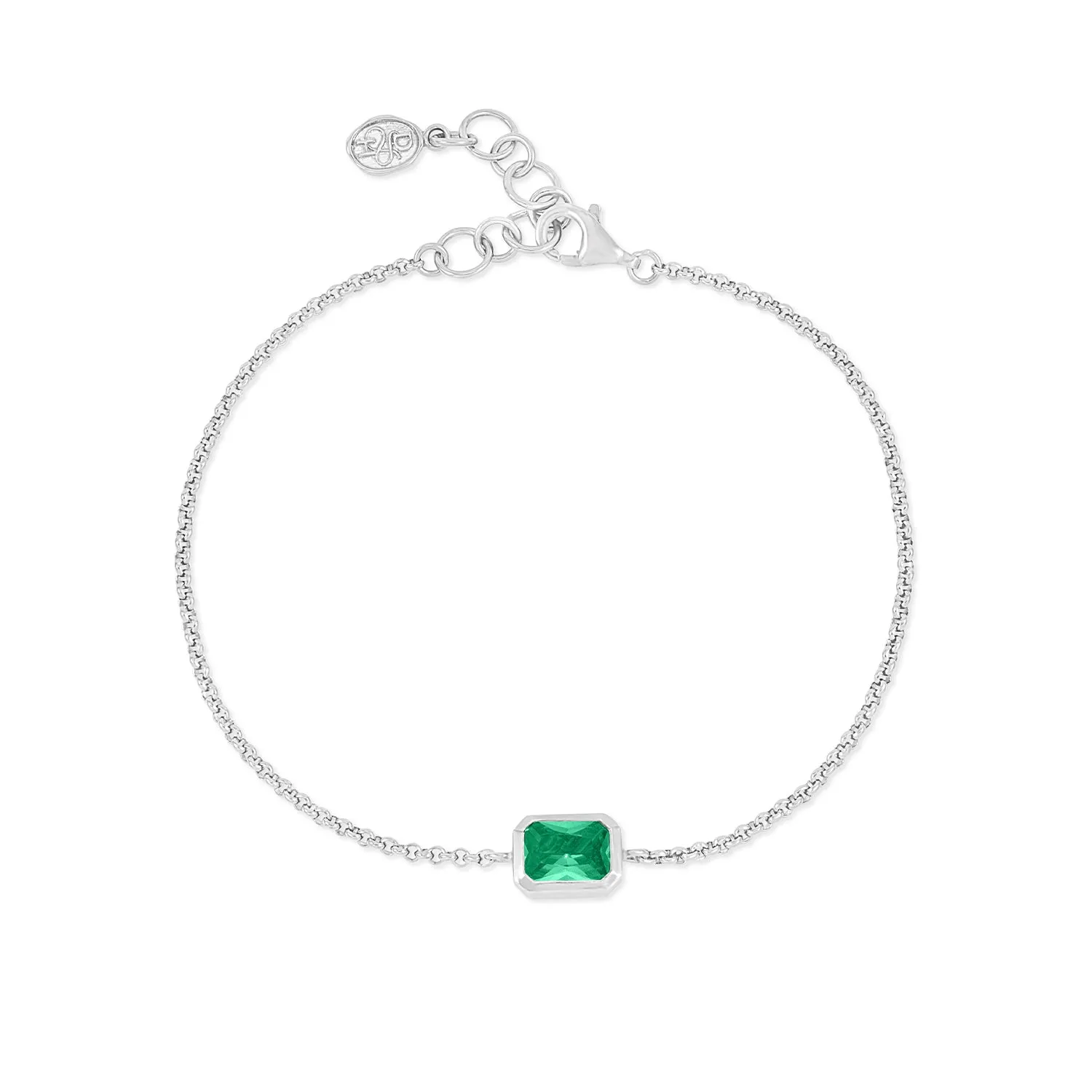 Green Garnet Octagon Chain Bracelet