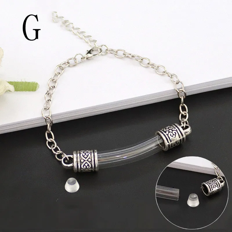 Handmade Jewelry Accessories Glass Elbow Wishing Bottle Bracelet