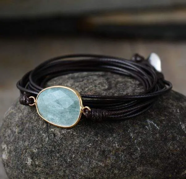 Handmade Natural Amazonite Wrap Bracelet