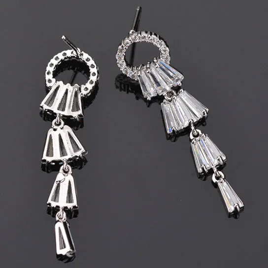 Kayli Chandelier Earrings With Slender Crystal Baguettes