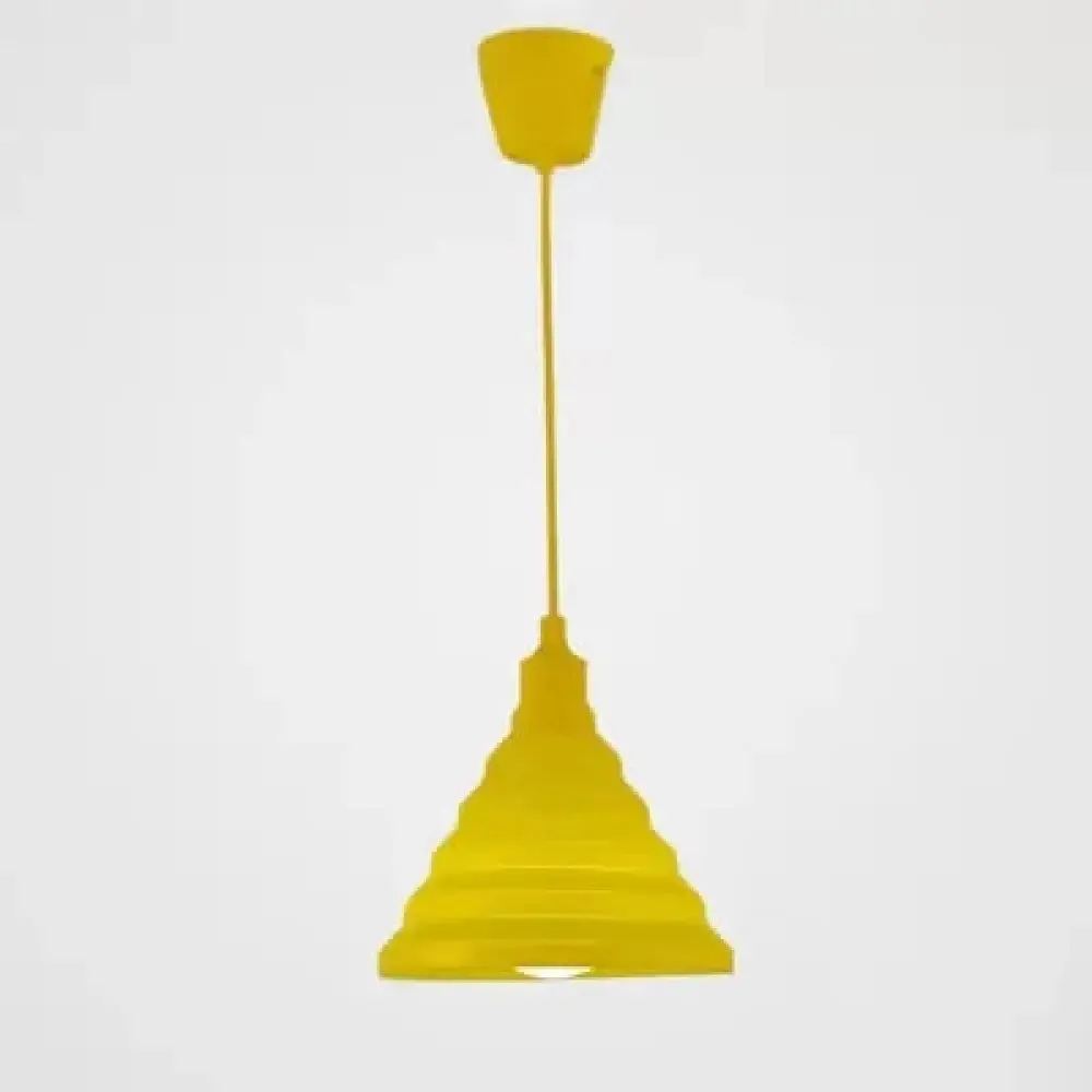 Kids Colorful Hanging Pendant Light for Game Room - Single Head Metal Conical Design