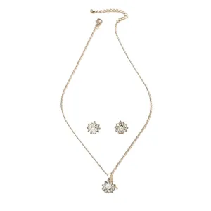 Luxe European Floral Jewelry Set with Necklace and Earrings