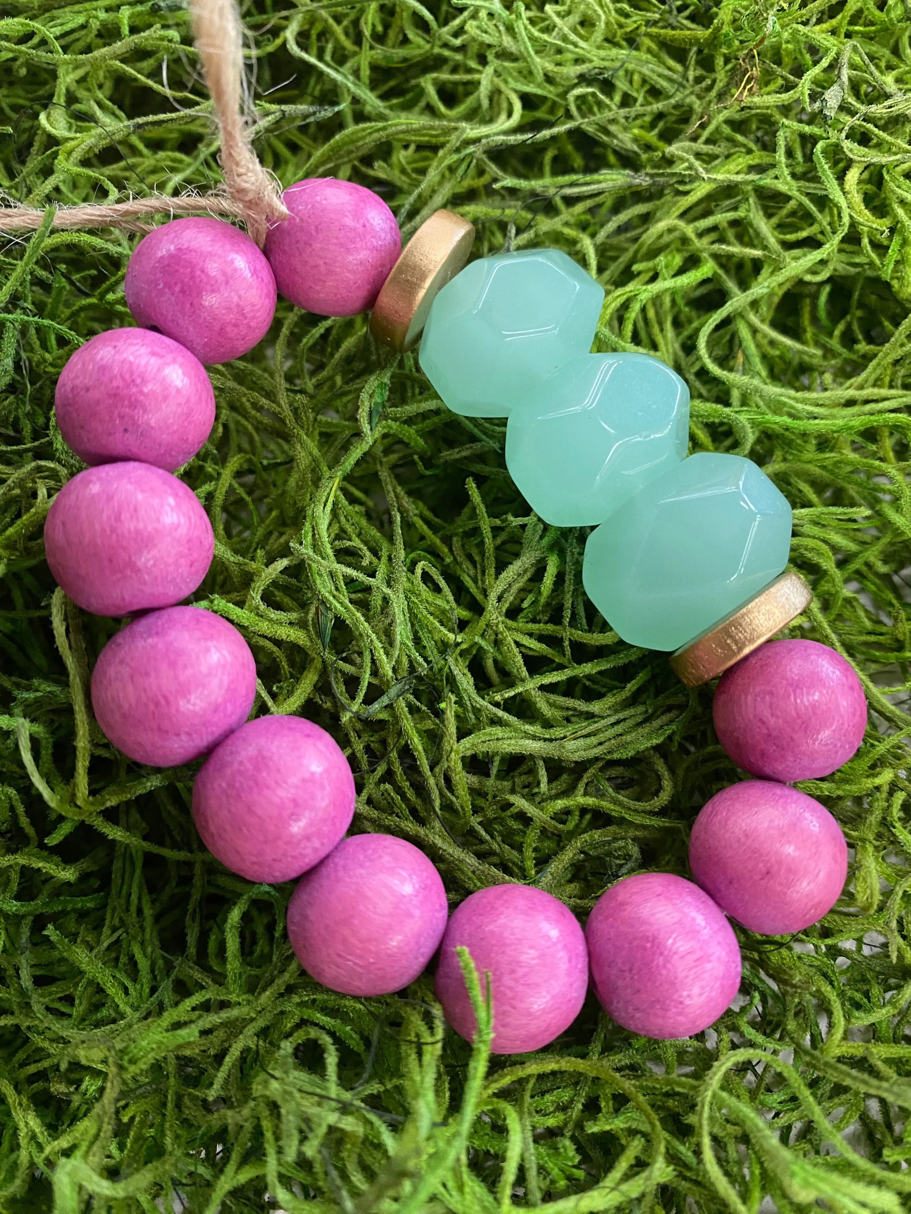 Magenta and Mint Bracelets