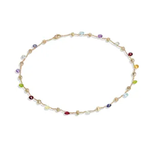 Marco Bicego Paradise Collection 18K Yellow Gold Mixed Stone Collar Necklacee