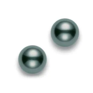 Mikimoto 18K White Gold 9mm Cultured Black South Sea Pearl Stud Earrings