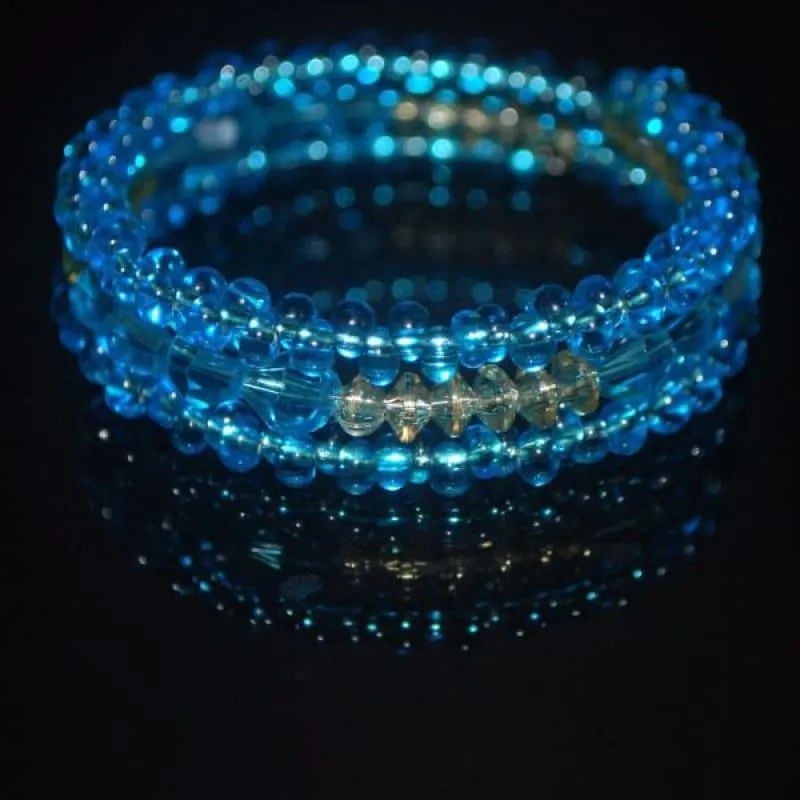 Ocean Blue Crystal and Czech Beads Bracelets