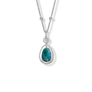 Octavia Margarita Necklace Pendant 18ct White Gold - Opal & Diamond