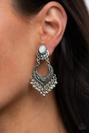 Paparazzi Earring ~ Summery Gardens - White